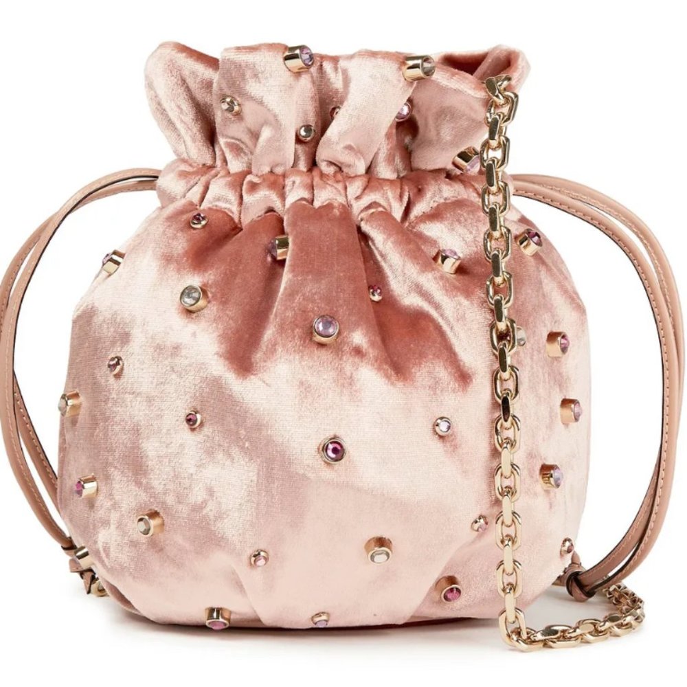 RED Valentino Velvet Bucket Bag in Rose